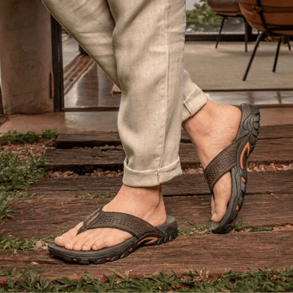 Nexvaron - Men's Leather Flip-Flops Nexvaron - Men's Leather Flip-Flops Blue Wolf Store 