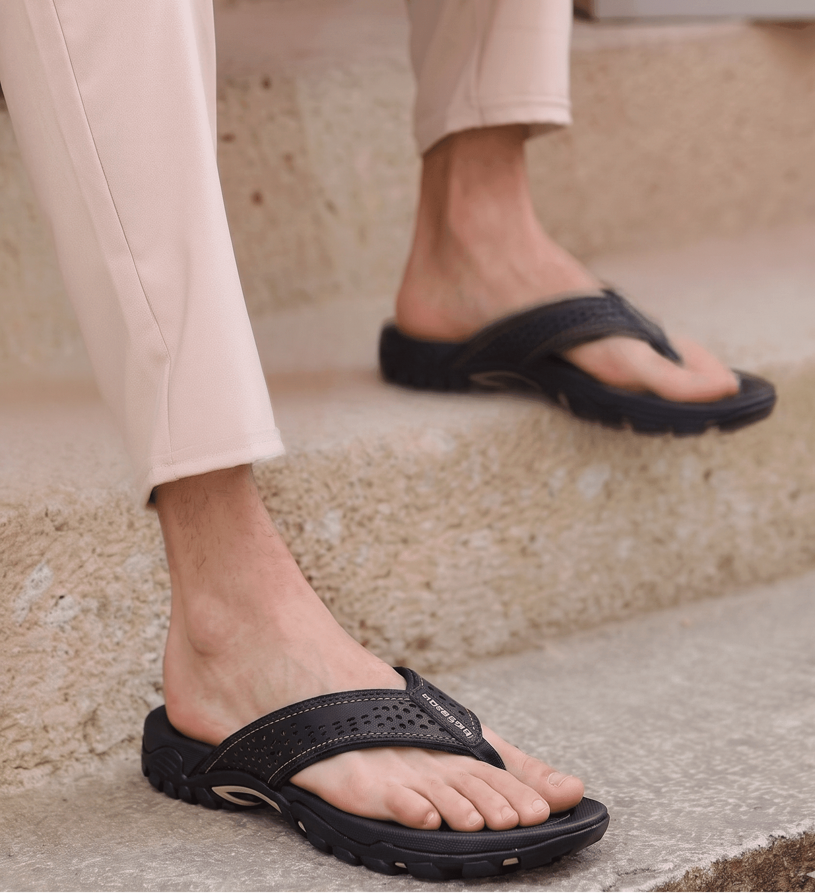 Nexvaron - Men's Leather Flip-Flops Nexvaron - Men's Leather Flip-Flops Blue Wolf Store 