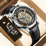 Leather Silver Black