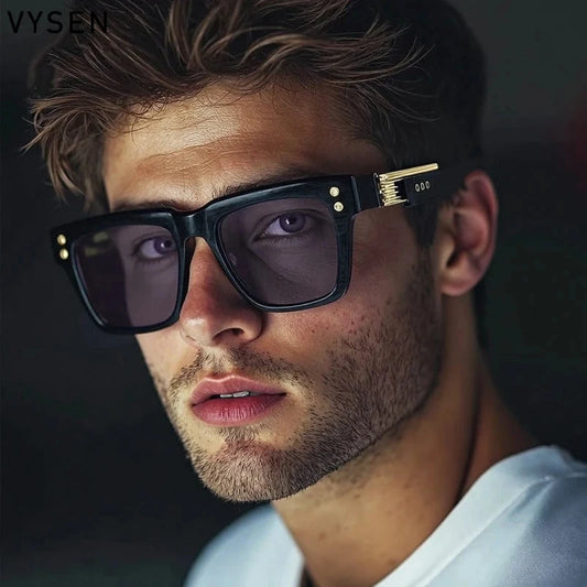 Oversized Classic Square Sunglasses Men 2025 Luxury Brand Design Vintage Trendy Rero Sun Glasses For Male Driving Eyewear UV400 Blue Wolf Store 
