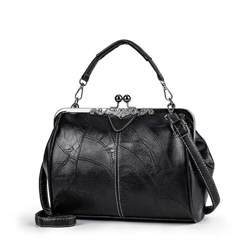 Paolla Vintage Leather Handbag Paolla Vintage Leather Handbag" Blue Wolf Store Black 