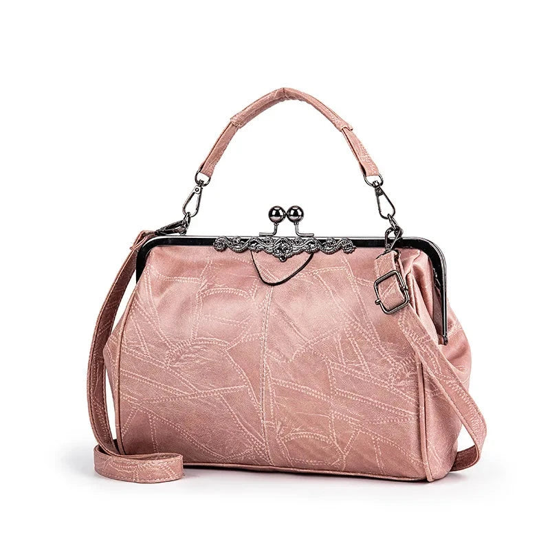 Paolla Vintage Leather Handbag Paolla Vintage Leather Handbag" Blue Wolf Store Pink 