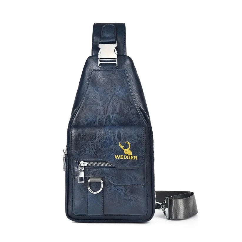 Phoenix Leather Crossbody Bag Men's Phoenix Leather Crossbody Bag Blue Wolf Store 