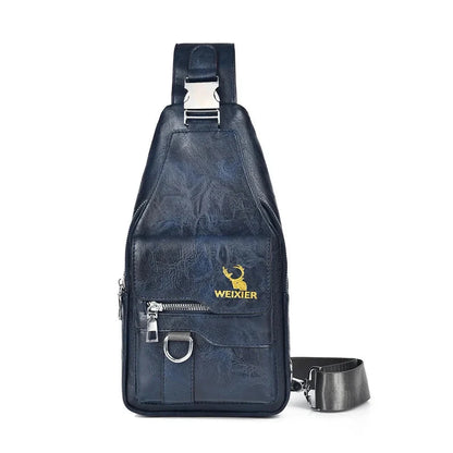 Phoenix Leather Crossbody Bag Men's Phoenix Leather Crossbody Bag Blue Wolf Store 