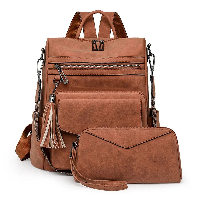 Premium Leather Women's Backpack with Gift Bag Premium Leather Women's Backpack with Gift Bag Sheep Brown