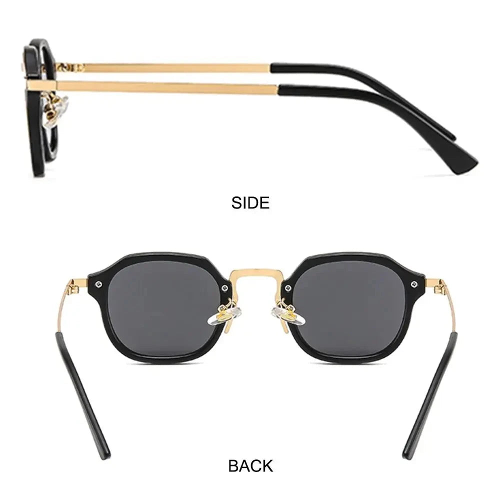 Punk Shades Vintage Trendy Driving Sun Glasses UV400 Protection Small Square Sunglasses for Women & Men Blue Wolf Store 
