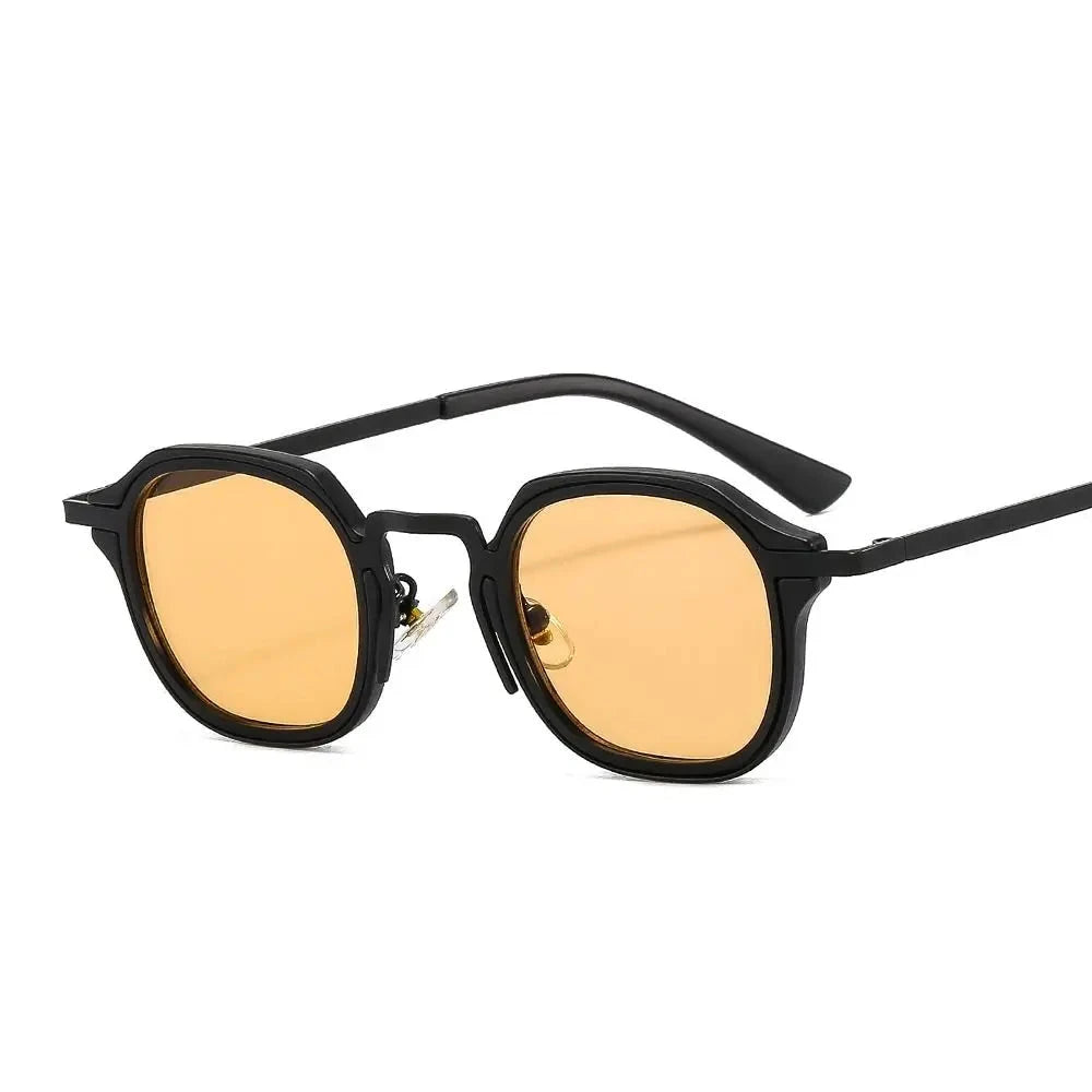 Punk Shades Vintage Trendy Driving Sun Glasses UV400 Protection Small Square Sunglasses for Women & Men Blue Wolf Store C5 