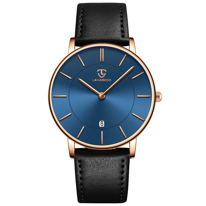 Refined Minimalist Men's Leather Wrist Watch Refined Minimalist Men's Leather Wrist Watch Blue Wolf Store 