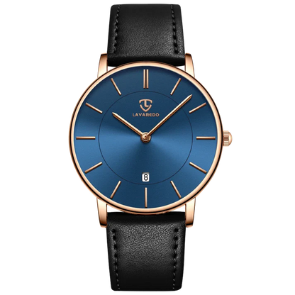 Refined Minimalist Men's Leather Wrist Watch Refined Minimalist Men's Leather Wrist Watch Blue Wolf Store 