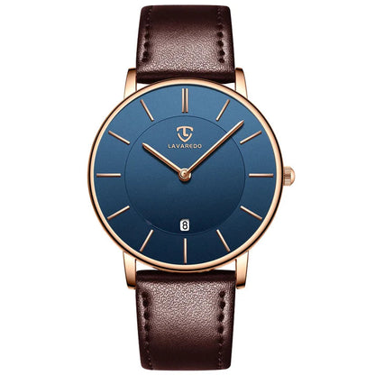 Refined Minimalist Men's Leather Wrist Watch Refined Minimalist Men's Leather Wrist Watch Blue Wolf Store 