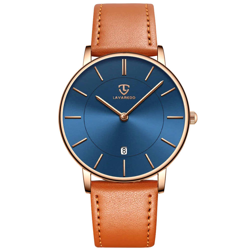 Refined Minimalist Men's Leather Wrist Watch Refined Minimalist Men's Leather Wrist Watch Blue Wolf Store 