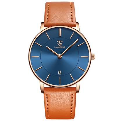 Refined Minimalist Men's Leather Wrist Watch Refined Minimalist Men's Leather Wrist Watch Blue Wolf Store 