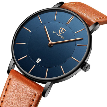 Refined Minimalist Men's Leather Wrist Watch Refined Minimalist Men's Leather Wrist Watch Blue Wolf Store 