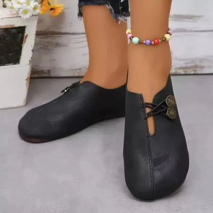 Retro Flat Shoes 2024 New Design Narrowband Loafers Women's Casual and Comfortable Solid Color Women's Shoes Zapatos De Mujer Blue Wolf Store 