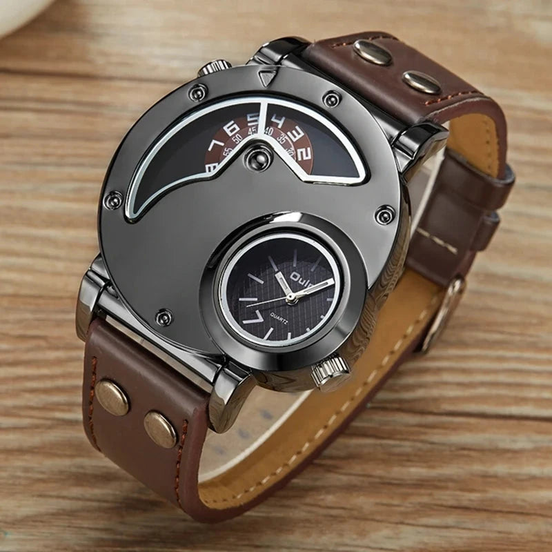 Rogue Men's Leather Watch Rogue Men's Leather Watch Blue Wolf Store Brown 