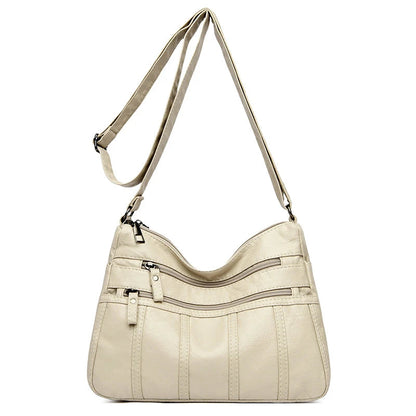 Serena Soft Leather Crossbody Bag Serena Soft Leather Crossbody Bag Blue Wolf Store Beige 