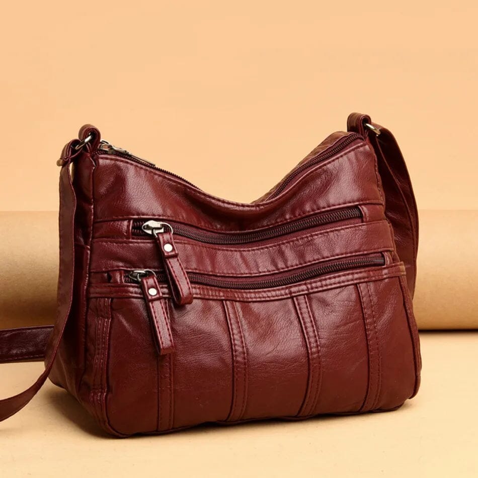 Serena Soft Leather Crossbody Bag Serena Soft Leather Crossbody Bag Blue Wolf Store Burgundy 