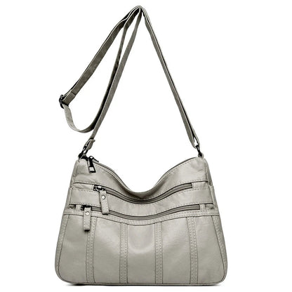 Serena Soft Leather Crossbody Bag Serena Soft Leather Crossbody Bag Blue Wolf Store light gray 