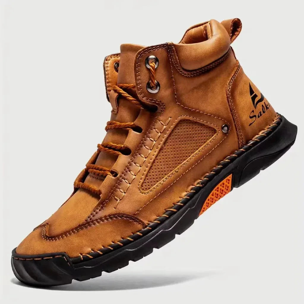 Shoes for Men Large Size Leather Boots Fashion Men's Ankle Boots Handmade Stitching New Flat Mens Casual Shoes Botas Para Hombre Blue Wolf Store 