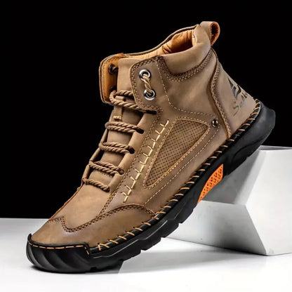 Shoes for Men Large Size Leather Boots Fashion Men's Ankle Boots Handmade Stitching New Flat Mens Casual Shoes Botas Para Hombre Blue Wolf Store Khaki 44 