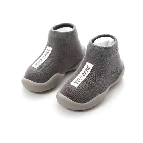 SoftStride Non-Slip Baby Sock Shoes SoftStride Non-Slip Baby Sock Shoes Blue Wolf Store Gray 0-6 Months 