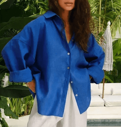 Stella Luman Women's Oversized Shirt Stella Luman Women's Oversized Shirt Blue Wolf Store 