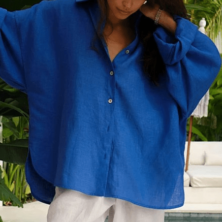 Stella Luman Women's Oversized Shirt Stella Luman Women's Oversized Shirt Blue Wolf Store 