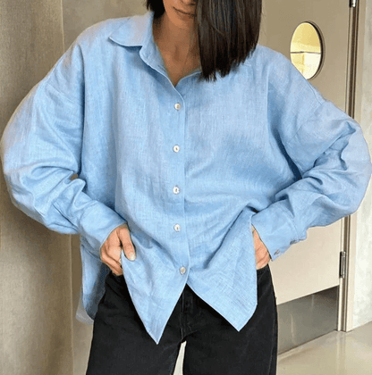 Stella Luman Women's Oversized Shirt Stella Luman Women's Oversized Shirt Blue Wolf Store 