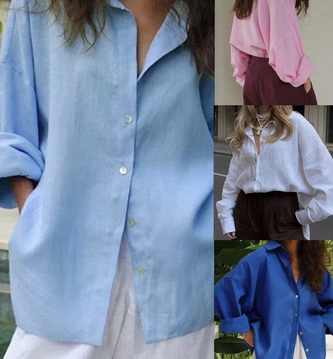 Stella Luman Women's Oversized Shirt Stella Luman Women's Oversized Shirt Blue Wolf Store 