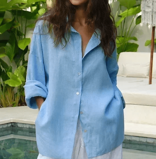 Stella Luman Women's Oversized Shirt Stella Luman Women's Oversized Shirt Blue Wolf Store Light Blue S 