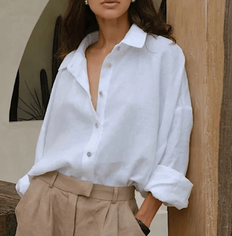 Stella Luman Women's Oversized Shirt Stella Luman Women's Oversized Shirt Blue Wolf Store White S 