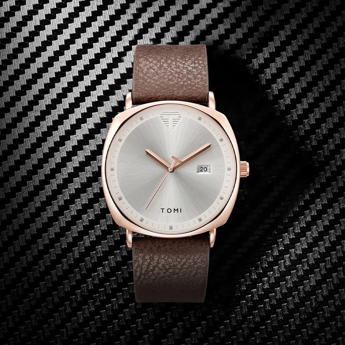 TOMI Men's Watch Minimalist Fashion Sports Watch Calendar Leather Casual Quartz Watch Blue Wolf Store Brown gold 