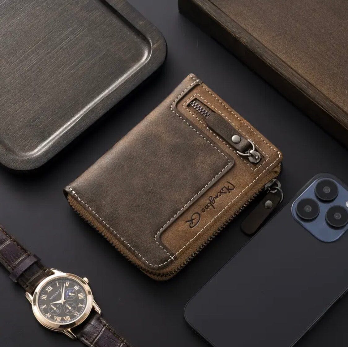 Trendy Men's Leather Wallet Trendy Men's Leather Wallet Blue Wolf Store 