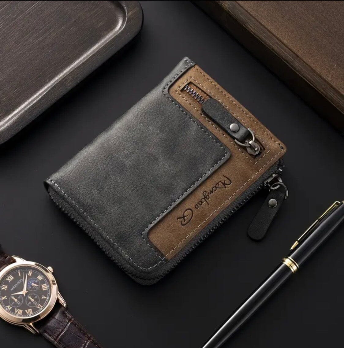 Trendy Men's Leather Wallet Trendy Men's Leather Wallet Blue Wolf Store 