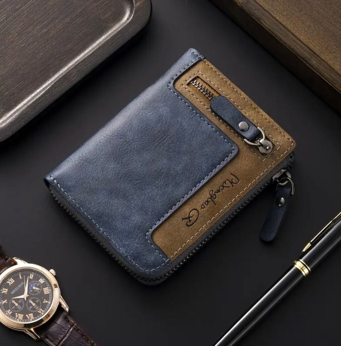 Trendy Men's Leather Wallet Trendy Men's Leather Wallet Blue Wolf Store 
