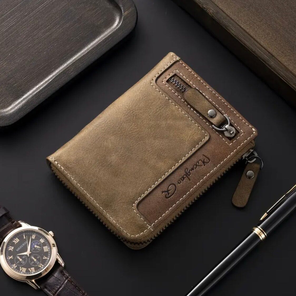 Trendy Men's Leather Wallet Trendy Men's Leather Wallet Blue Wolf Store YELLOW BROWN 