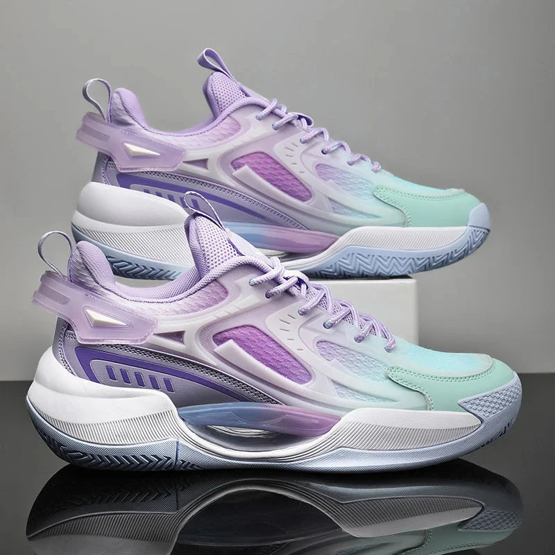 Unisex Basketball Shoes Breathable Comfortable Non Slip Wear-resistant Soft Flat Outdoor Training Trendy Sneakers for Men Women Blue Wolf Store 