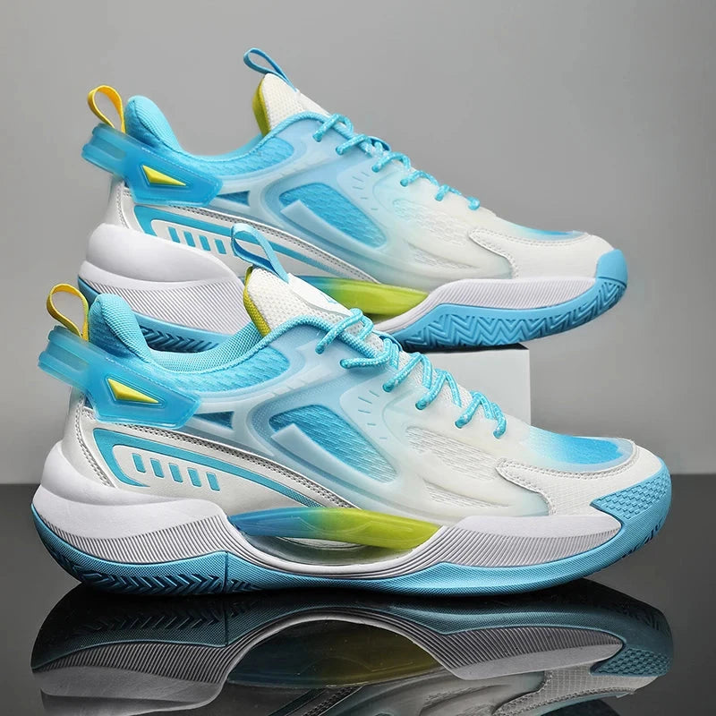 Unisex Basketball Shoes Breathable Comfortable Non Slip Wear-resistant Soft Flat Outdoor Training Trendy Sneakers for Men Women Blue Wolf Store 