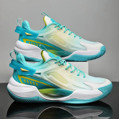 Unisex Basketball Shoes Breathable Comfortable Non Slip Wear-resistant Soft Flat Outdoor Training Trendy Sneakers for Men Women Blue Wolf Store 