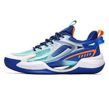 Unisex Basketball Shoes Breathable Comfortable Non Slip Wear-resistant Soft Flat Outdoor Training Trendy Sneakers for Men Women Blue Wolf Store blue green 36 