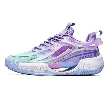 Unisex Basketball Shoes Breathable Comfortable Non Slip Wear-resistant Soft Flat Outdoor Training Trendy Sneakers for Men Women Blue Wolf Store purple 42 