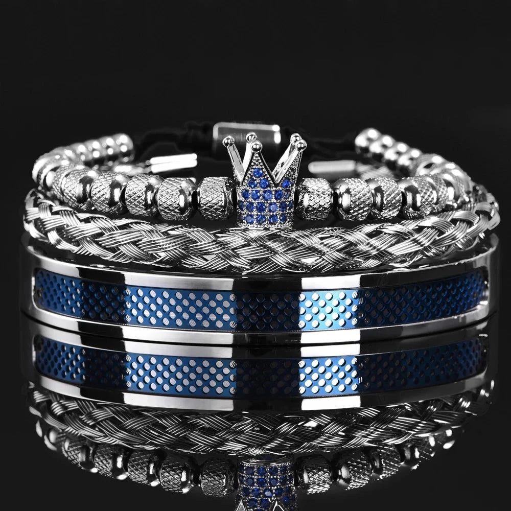 Vanguard Handmade Men's Bracelet Set Vanguard Handmade Men's Bracelet Set Blue Wolf Store BLUE SET 