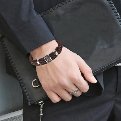 Viellezer Vintage Leather Men's Bracelet Blue Wolf Store 