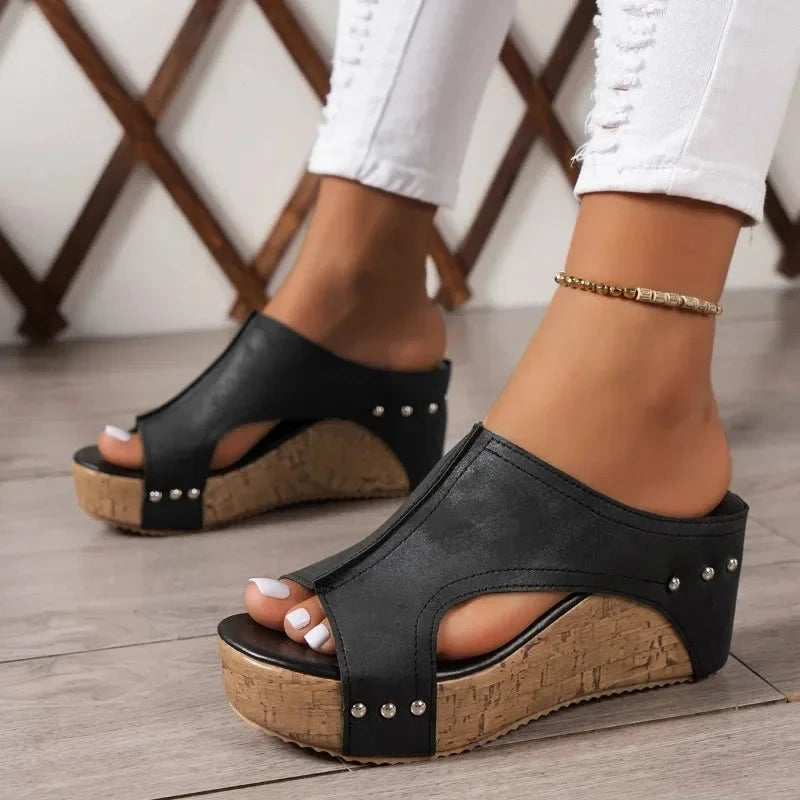 Vintage Charm Wedge Sandals Blue Wolf Store black 36 