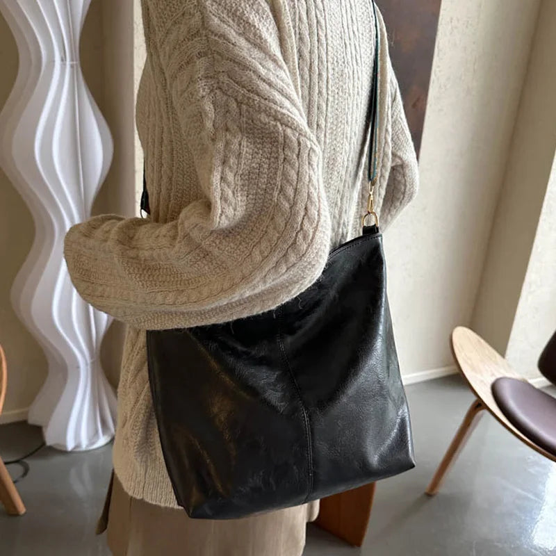 Bolso bandolera de piel vintage para mujer