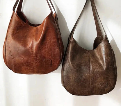 Bolso de mano de piel vintage para mujer