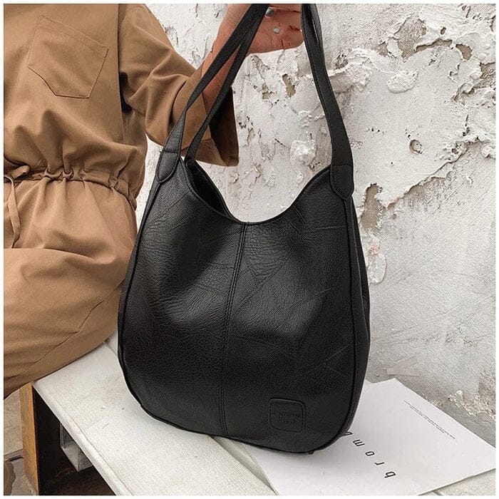 Bolso de mano de piel vintage para mujer