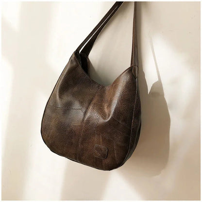 Bolso de mano de piel vintage para mujer
