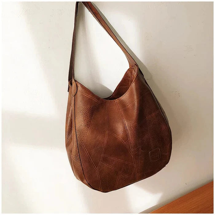 Bolso de mano de piel vintage para mujer
