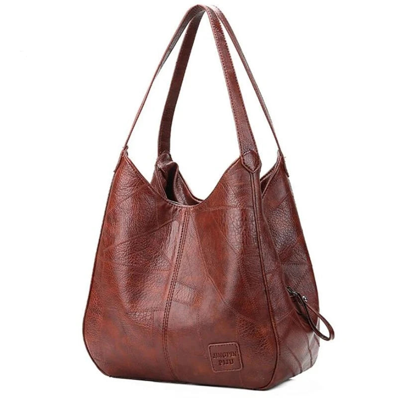 Bolso de mano de piel vintage para mujer